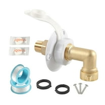 Dickly RV City Inlet Kit with Check 1/2" Male Brass Connector RV Water Hose White