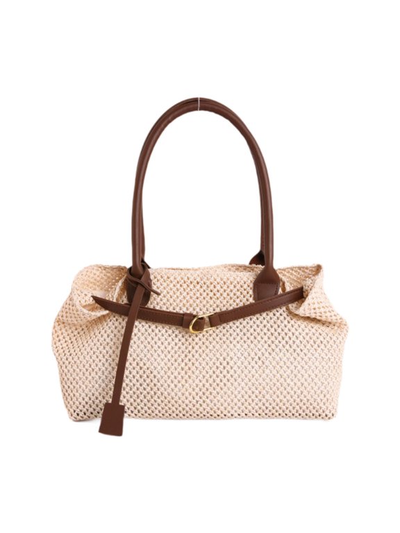 Tote Bag Casual Large Capacity Satchel Trendy Classic Beach Bag for Party Spring White