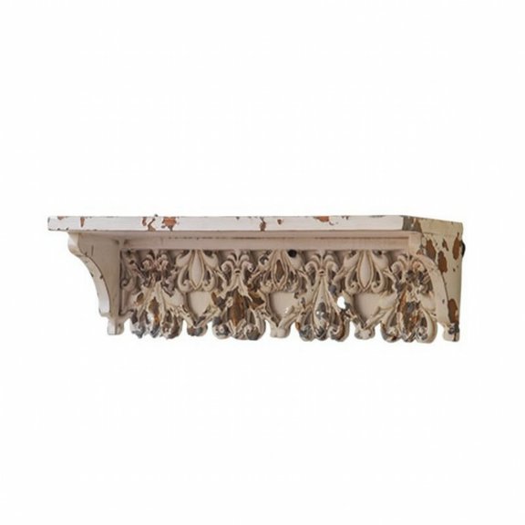 Dickly Vintage Carved Wall Shelf Scrollwork Decorative Space Saving Sturdy Mounted Ledge for Entryway Farmhouse Bedroom