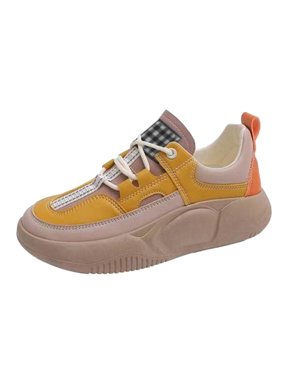 Women Platform Sneakers Fashion Trainers Lace up Womens Casual Shoes for Running 39