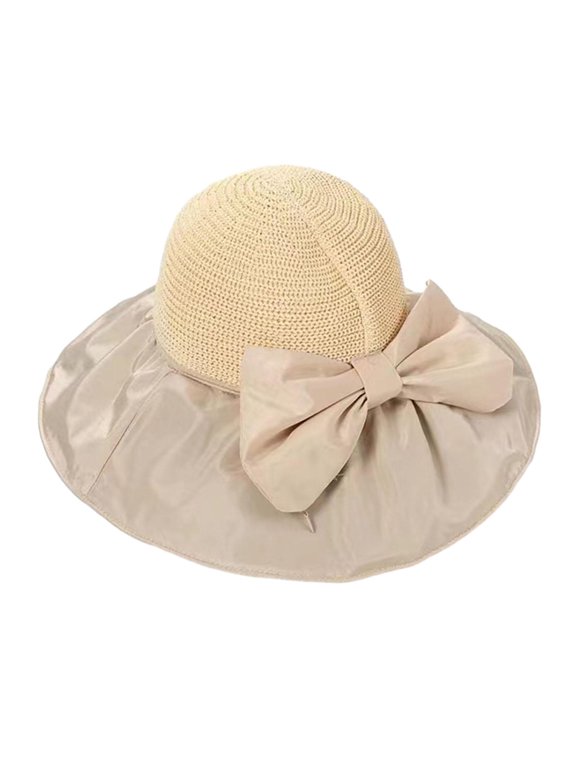 Womens Sun Hat Wide Brim Cap Outdoor Sunhat Comfortable Floppy Beach Hat Fishing Beige