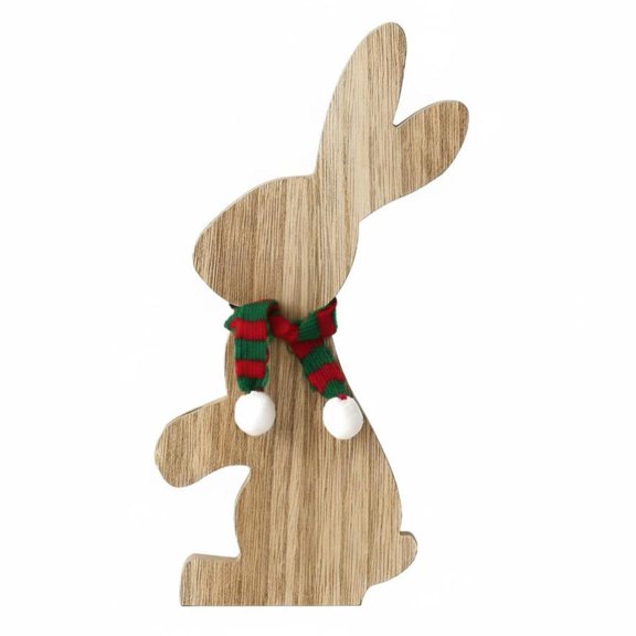 Dickly Wooden Hare Figurine, Christmas Sculpture, Modern Minimalist Desktop Decor, Home Rabbit A