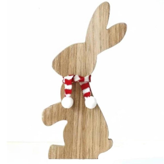 Dickly Wooden Hare Figurine, Christmas Sculpture, Modern Minimalist Desktop Decor, Home Rabbit B