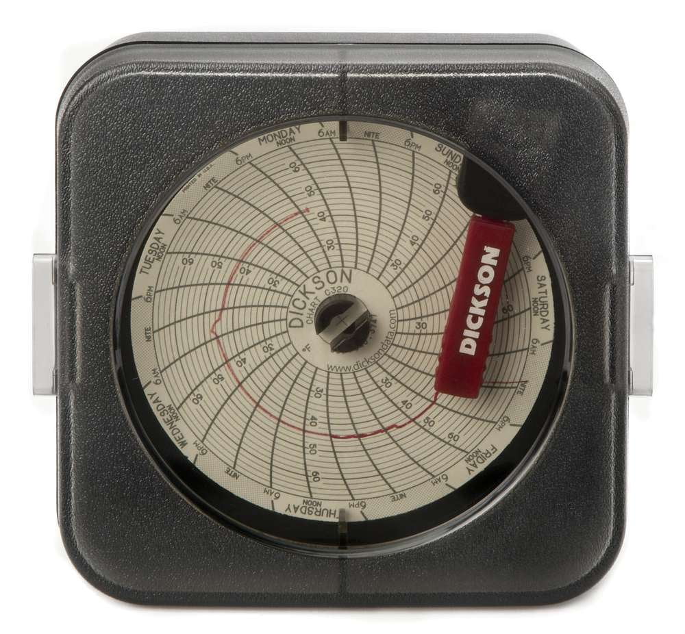 Dickson SC386 Temperature Chart Recorder, 3"/76mm Chart, 7-Day or 24-Hour Rotation, 22 to 68F Range CA3