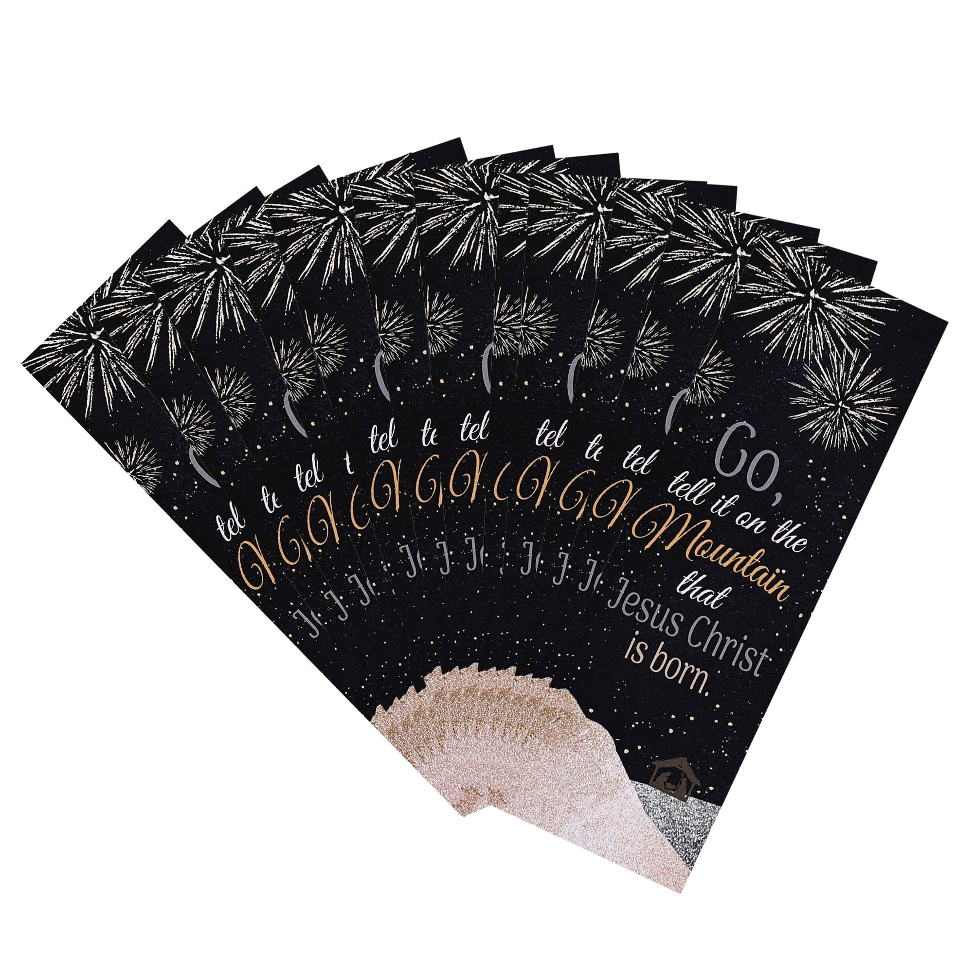 Dickson's Go Tell It On The Mountain That Jesus Christ Is Born - Black 2.63 x 6.25 Inch Paper Place Holder Bookmark; Package of 12