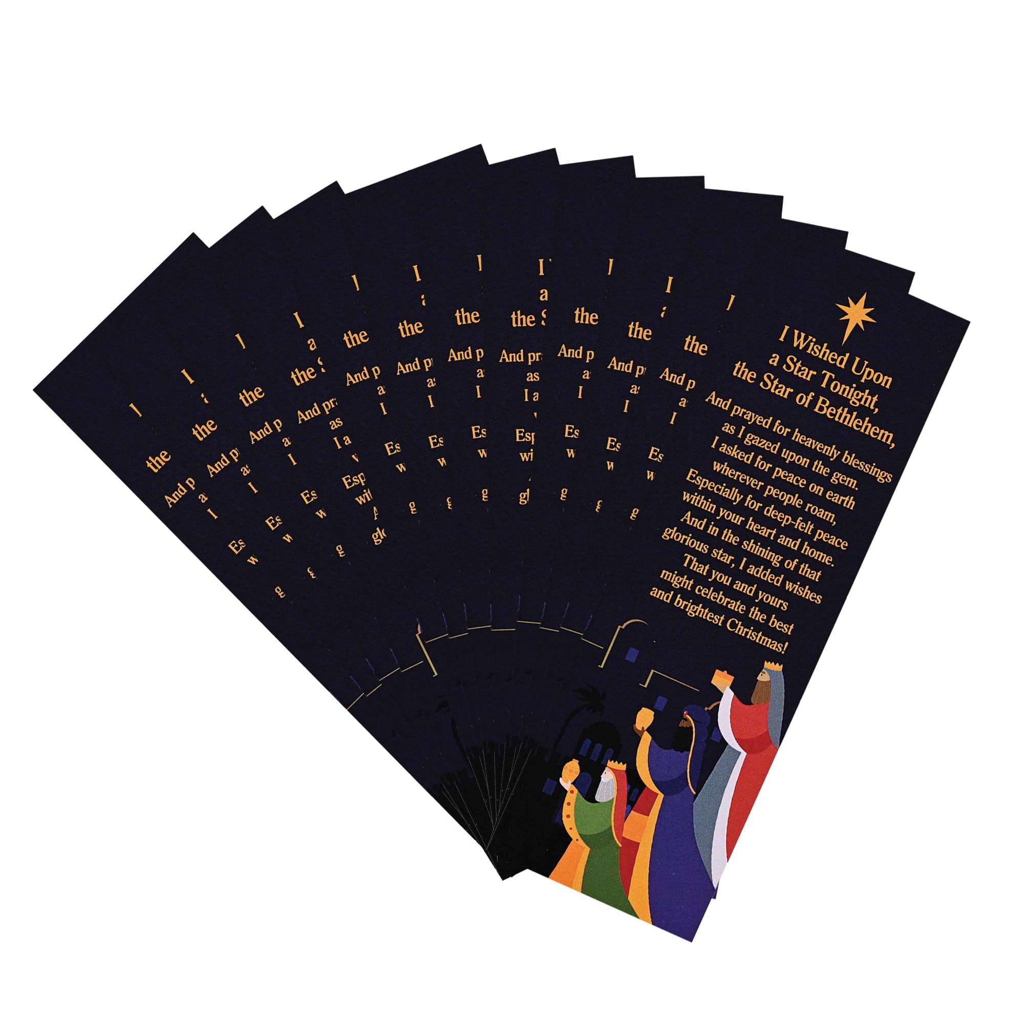 Dickson's I Wished Upon A Star - Wise Men Still Seek Him- Multicolor 2.63 x 6.25 Inch Paper Place Holder Bookmark; Package of 12