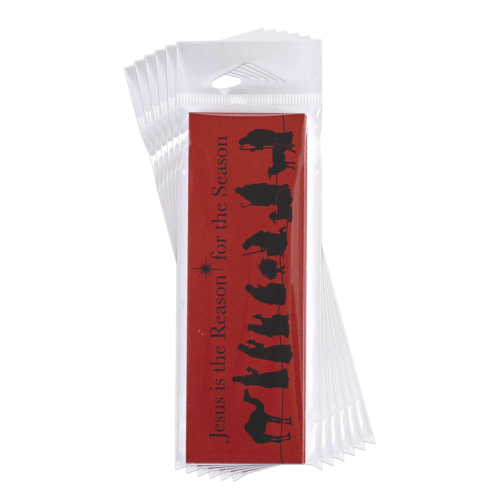 Dickson's Jesus is The Reason - Luke 2 - The Birth of Jesus - Red/Black 2.63 x 6.25 Inch Paper Place Holder Bookmark; Package of 12