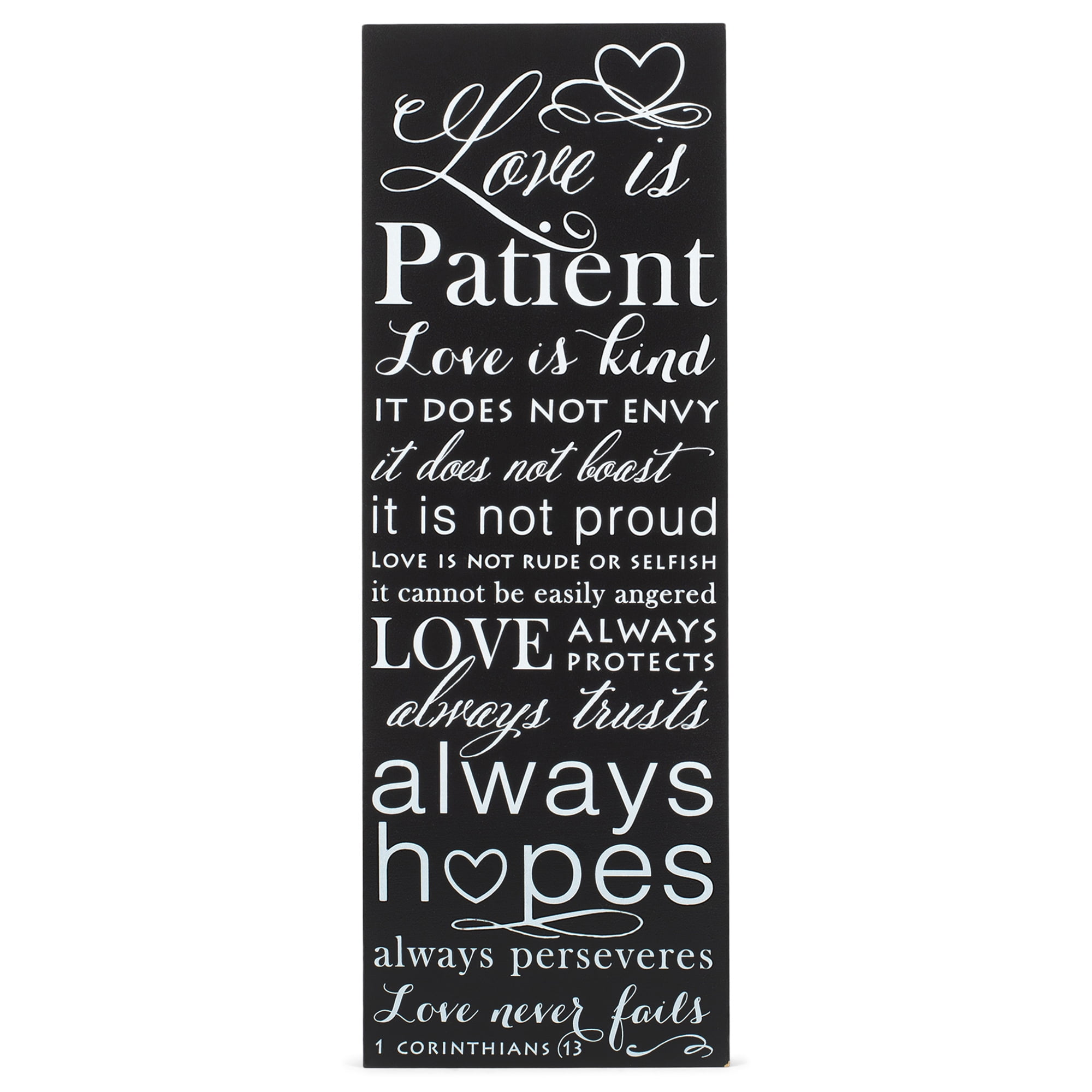 1 Corinthians 13:4, 7-8 Love Is Patient Wall Plaque, 23.5 x 15.75