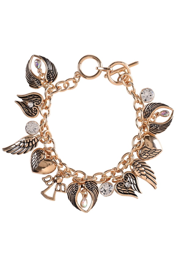 Angel Wings for Women Gold Plated Multi Charm Symbolic Jewelry