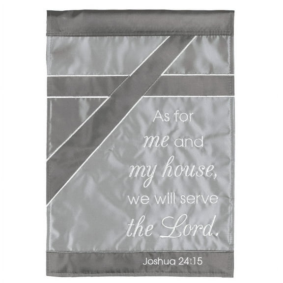Dicksons As For Me And My House Grey 18 x 13 Inch Polyester Outdoor Garden Flag