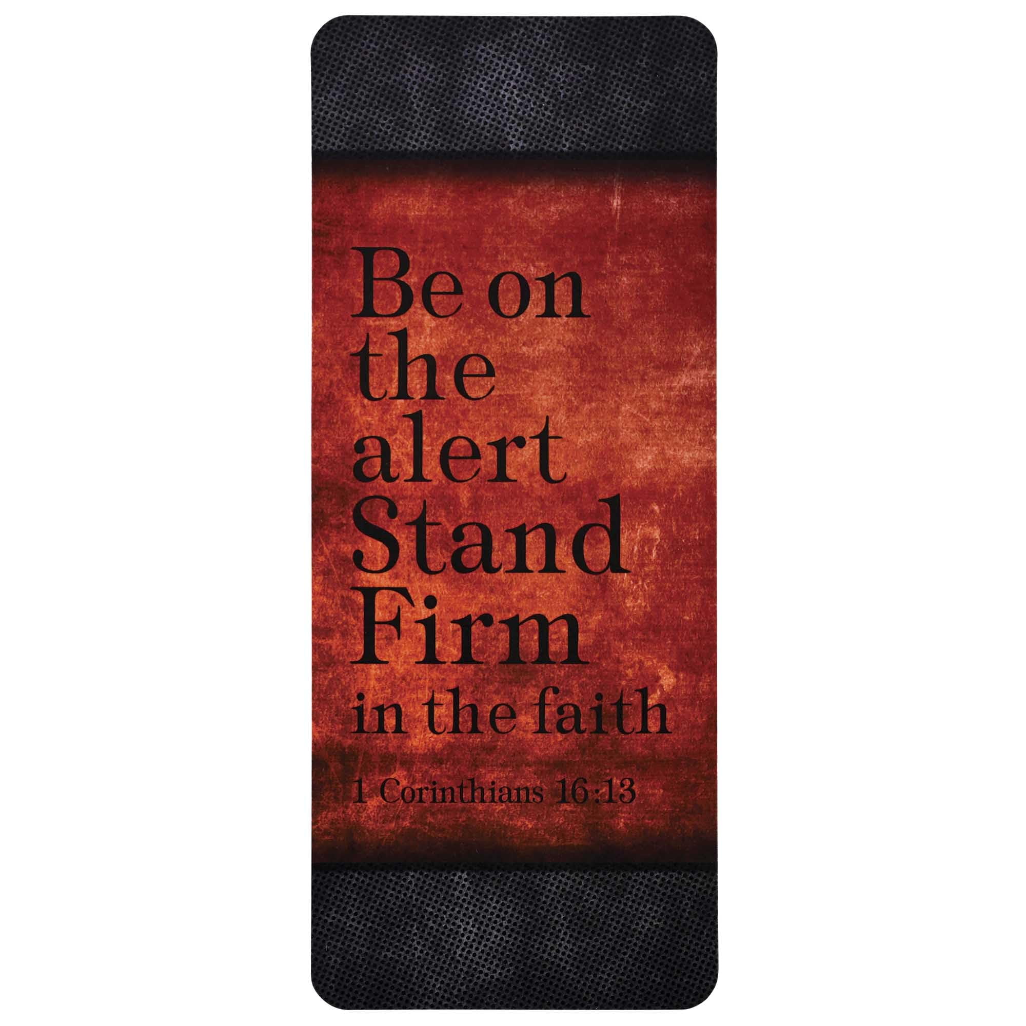 Dicksons BKM-BC107 Be On The Alert Stand Firm Red and Black 6.5 x 2.75 Paper Encouraging Durable Laminated Bookcard Bookmark, Pack of 12