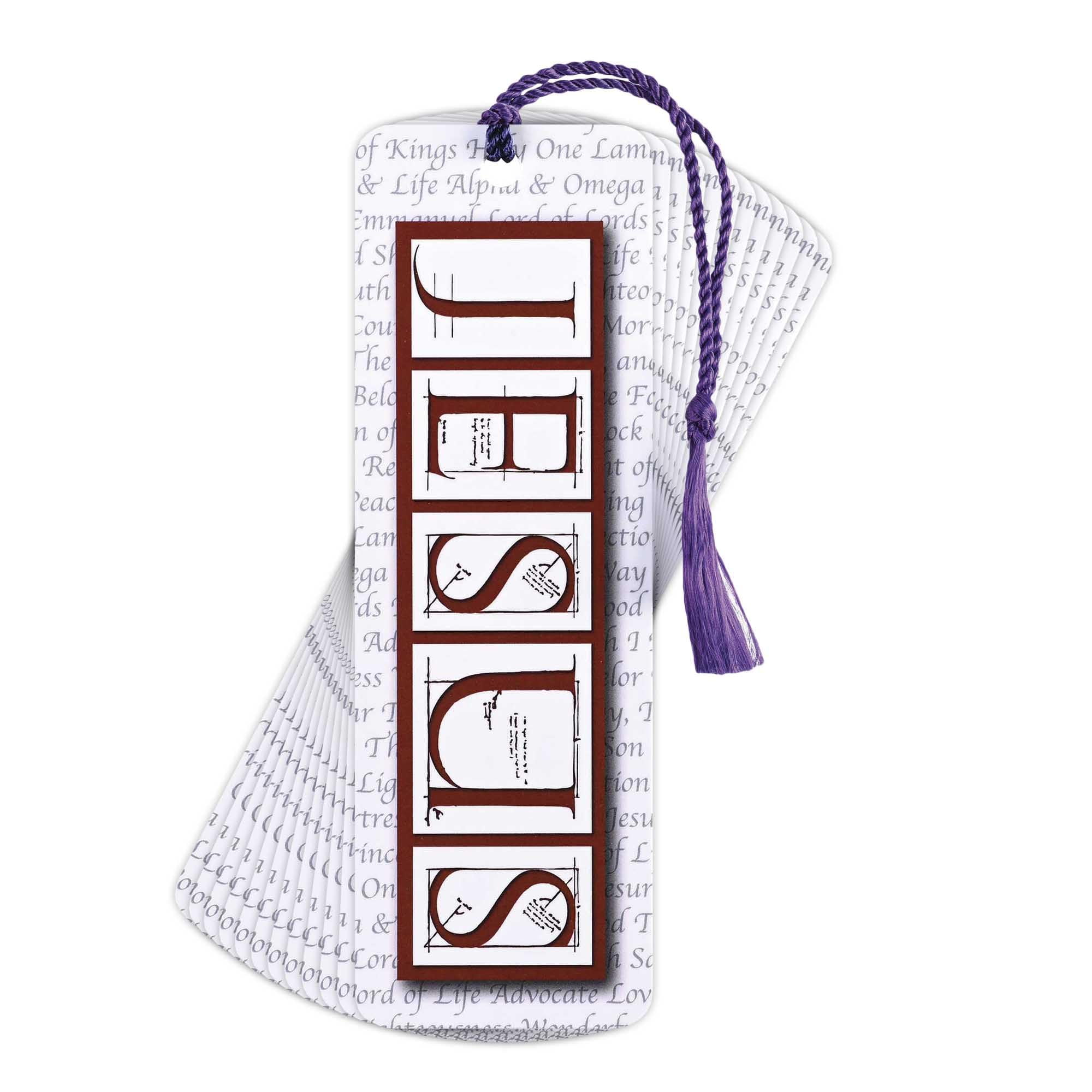 Dicksons BKMTL-461 Jesus Maroon and Grey 2 x 6 Inch Paper and Tassel Place Keeper Bookmark Pack of 12