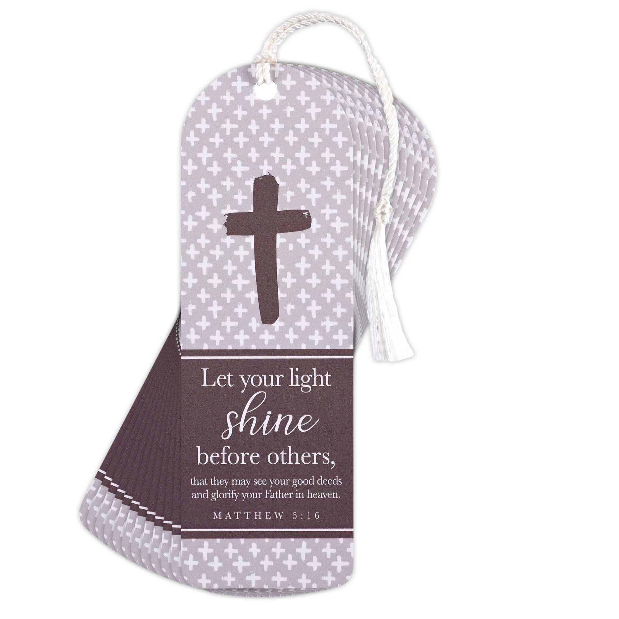 Dicksons BKMTL-479 Let Your Light Shine Purple 2 x 6 Inch Paper and Tassel Place Keeper Bookmark Pack of 12