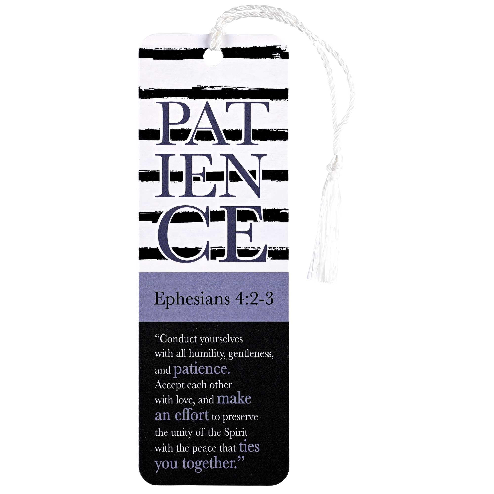Dicksons BKMTL-488 Patience Accept Each Other with Love Black and White 2 x 6 Paper and Tassel Encouraging Tassel Bookmark, Pack of 12