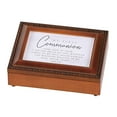 thumbnail image 1 of Dicksons BOXMBWG-112 First Communion I Am The Bread of Life Woodgrain Plastic Hinged Lid Velvet Lined Keepsake Jewelry Storage Musical Box Holds 4 x 6 Photo Plays Tune Amazing Grace, 1 of 2