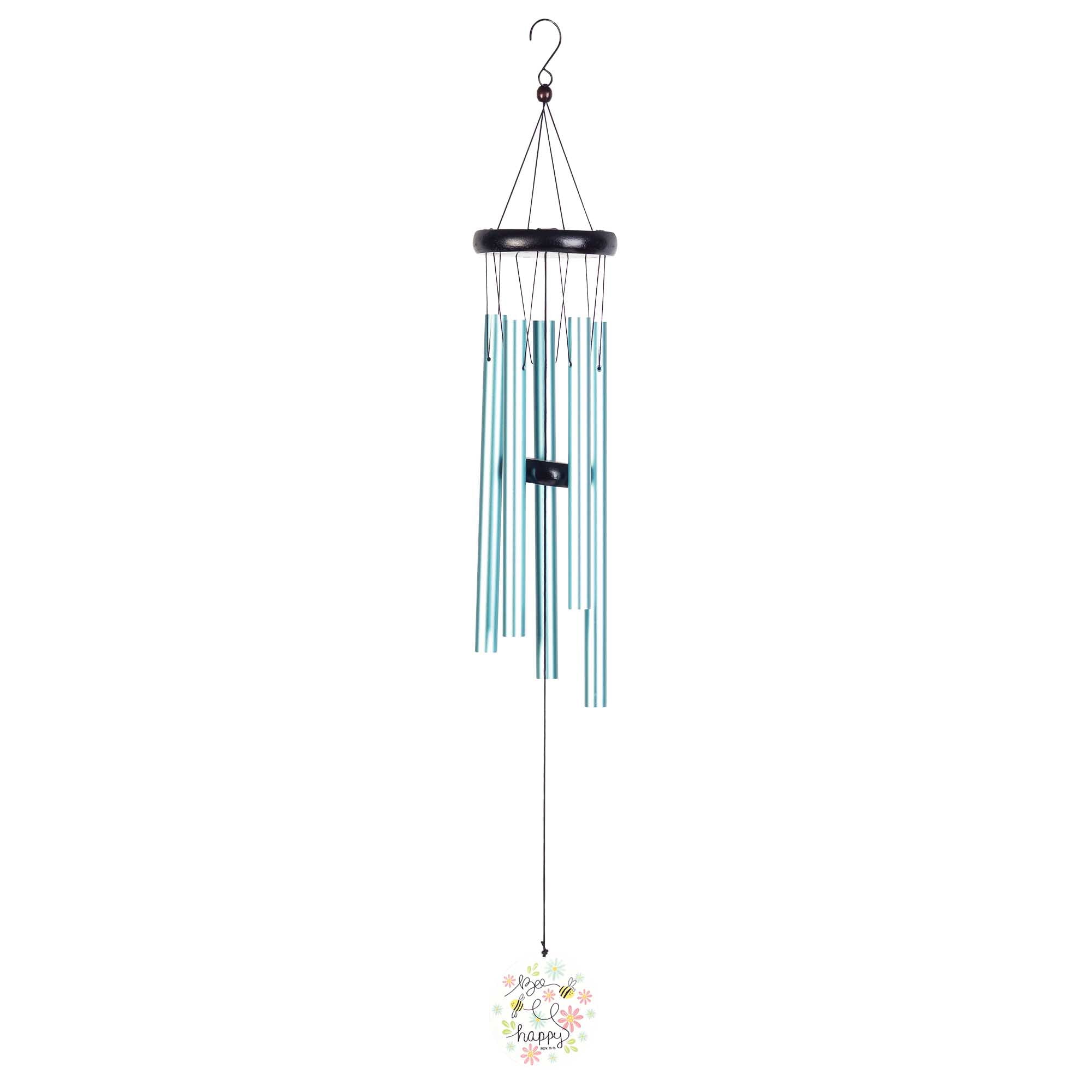 Dicksons Bee Happy Soft Blue 35 inch Aluminum Wind Chime Noisemaker