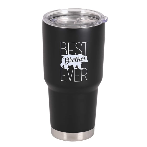 Dicksons Best Brother Ever, Bear Black/White 30 Ounce Stainless Steel Insulated Travel Tumbler