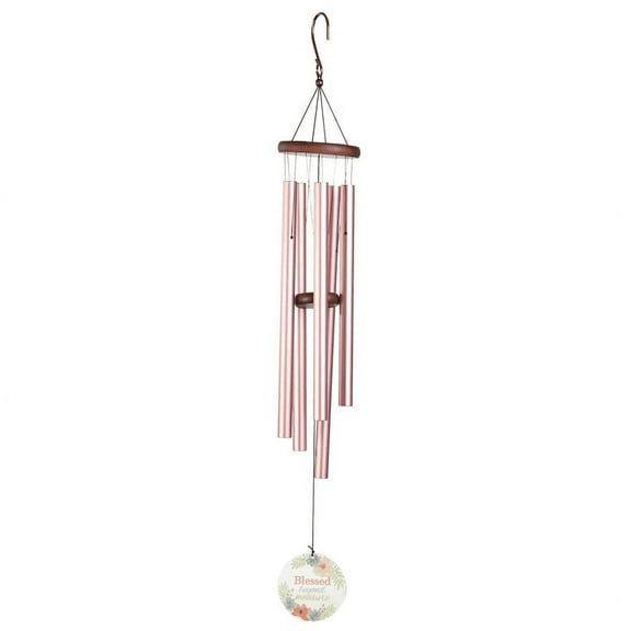Dicksons Blessed Beyond Measure Floral Themed Encouraging Inspirational Pink 42 x 6.25 Aluminum Windchimes