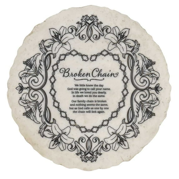 Dicksons Broken Chains Memorial Grey 9.5 x 9.5 Resin Outdoor Garden Stepping Stone