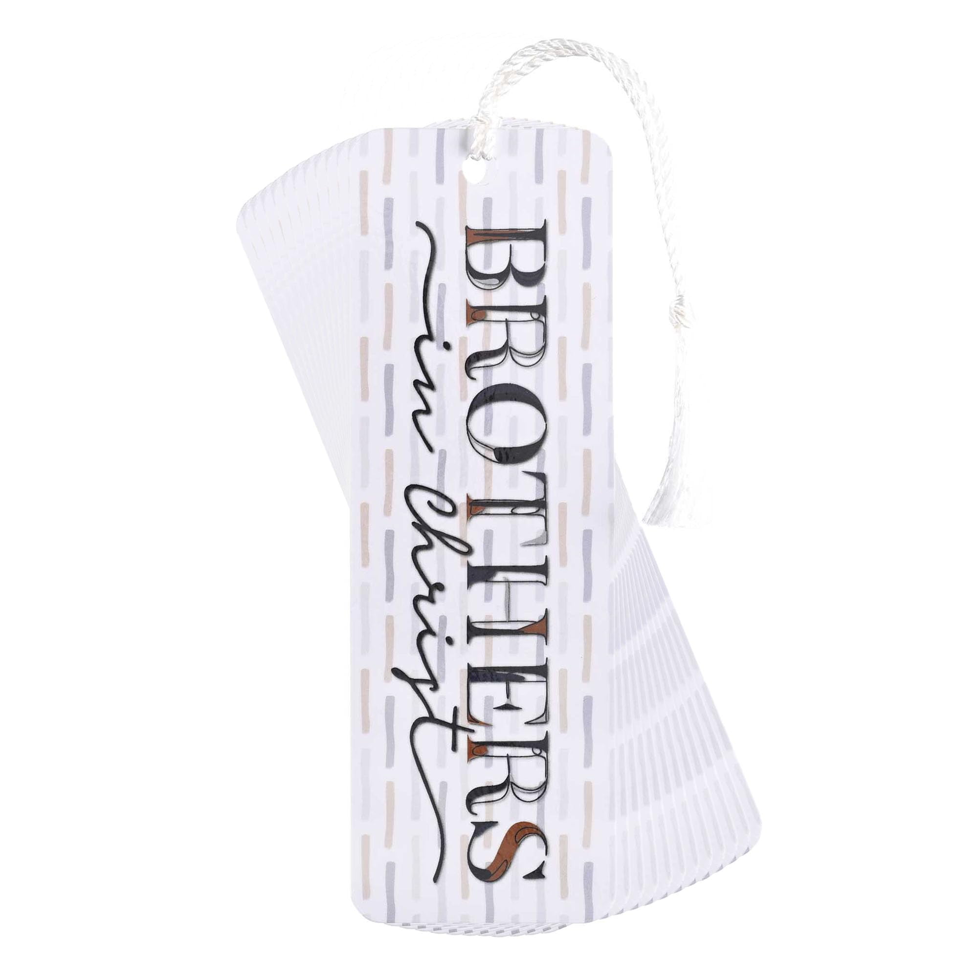 Dicksons Brothers in Christ, Brothers by Heart, Multicolor 6 x 2 Inch Laminated Cardstock Tassel Bookmark; Pack of 12