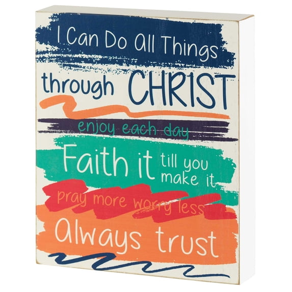 Dicksons Can Do All Things Through Christ Colorful 8 x 10 MDF Wall Tabletop Sign Plaque