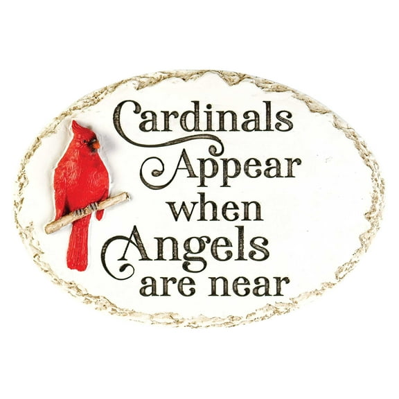 Dicksons Cardinals Appear Angel Near Red 6.5 x 4.5 Resin Outdoor Stepping Stone