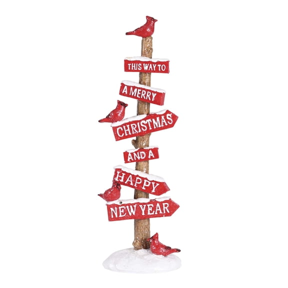 Dicksons Christmas Tabletop Figurine Festive Holiday Dcor 3 x 9.5 Inch Resin Cardinal Birds on a Pole