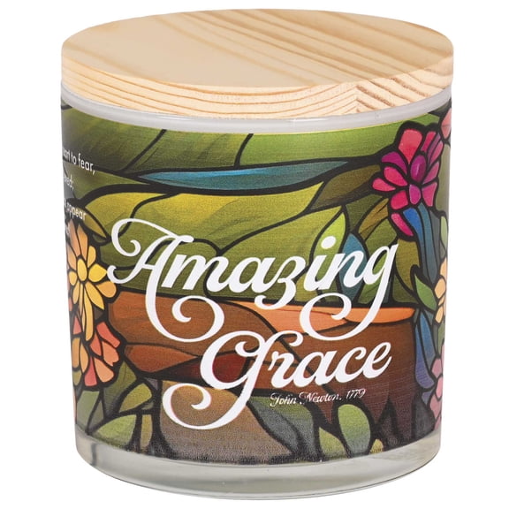 Dicksons, Classic Hymns, Inspirational Christian, 13 Ounce, 50 Ounce, Double Wick, Natural Soy Wax Jar Candle with Lid, Softly Scented, Amazing Grace