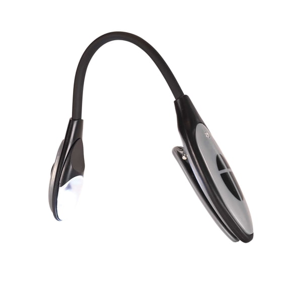 Dicksons Clip On Reading Lamp with Cross, Black/Silver 9.35 x 4.88 Inch PVC Book Light