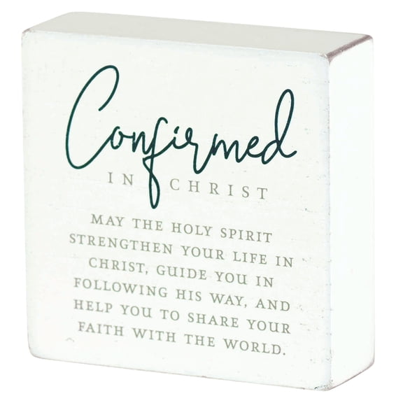 Dicksons Confirmed Double Sided Encouraging Verse Customizable Dove White 3 x 3 MDF Mini Tabletop Plaque