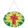 thumbnail image 1 of Dicksons Cross Red, Green, and Yellow 6.5 x 9 Inch Glass Sun Catcher with Suction Cup, 1 of 2