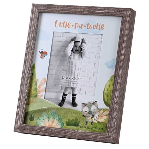 Dicksons Cutie-Pa-Tootie Baby Picture Frame 5 x 7 Inch Photo Insert Adorable Nursery Decor Frame with Woodland Design Easel Back Tabletop Display