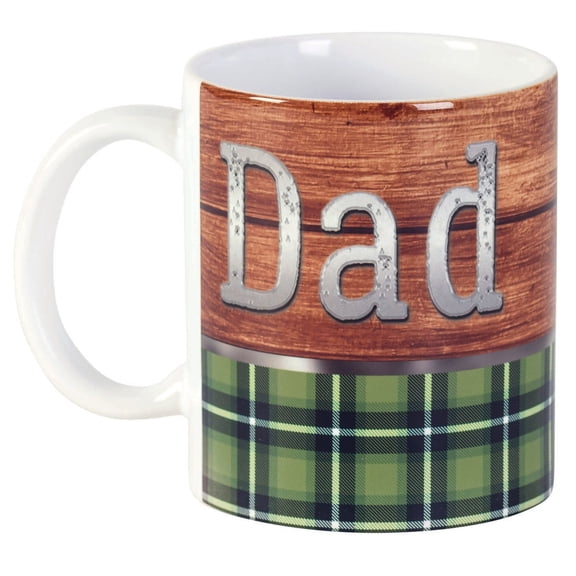 Dicksons Dad Woodgrain Brown 11 ounce Ceramic Novelty Coffee Mug Cup