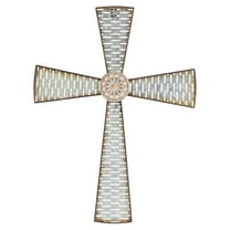 Dicksons Dashed Weathered White 22 inch Metal Hanging Wall Cross