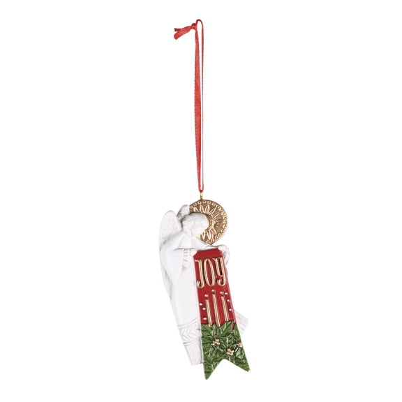 Dicksons Decorative Holiday Hanging Christmas Tree Ornament 1.5 x 3.75 Inch Resin Joy Angel
