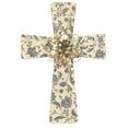 thumbnail image 1 of Dicksons Delicate Pastoral Floral Filigree 15.75 x 11 Metal Wall Cross Decoration With Metal Flower Applique, 1 of 2