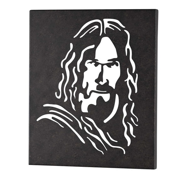 Dicksons Die-Cut Head of Jesus, Black 14 x 12 Inch Metal Wall Art Plaque