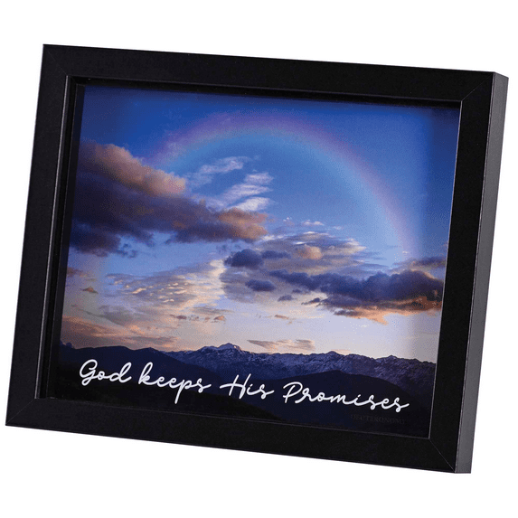 Dicksons FRMWDBL-108-101 Keeps His Promises Glossy Black 11 x 9 Wood Shadow Box Style Tabletop Or Wall Framed Art