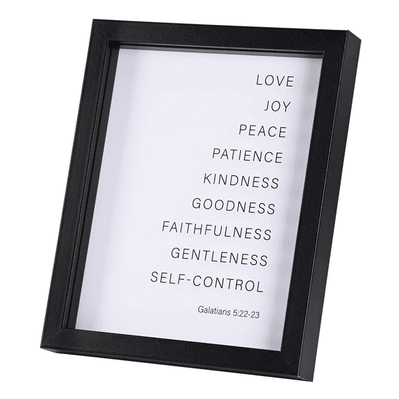 Dicksons FRMWDBL-810-100 Love, Joy, Peace Classic Black 11 x 9 Inch Wood and Glass Shadow Box Wall and Tabletop Frame