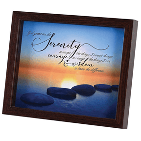 Dicksons FRMWDWAL-108-22 Grant Me The Serenity To Accept The Things I Cannot Change Walnut Woodgrain 11 x 9 Wood And Glass Shadow Box Style Tabletop Or Wall Framed Art