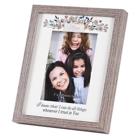 Dicksons FRMWDWG-810-86 Mom I Know That I Can Do All Things Woodgrain 9 x 11 Wood and Glass Shadow Box Style Tabletop Or Wall Framed Art