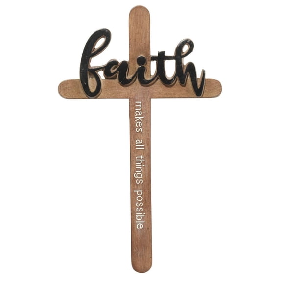Dicksons Faith Makes All Things Possible Brown 5.75 x 9.5 Resin Decorative Wall Cross