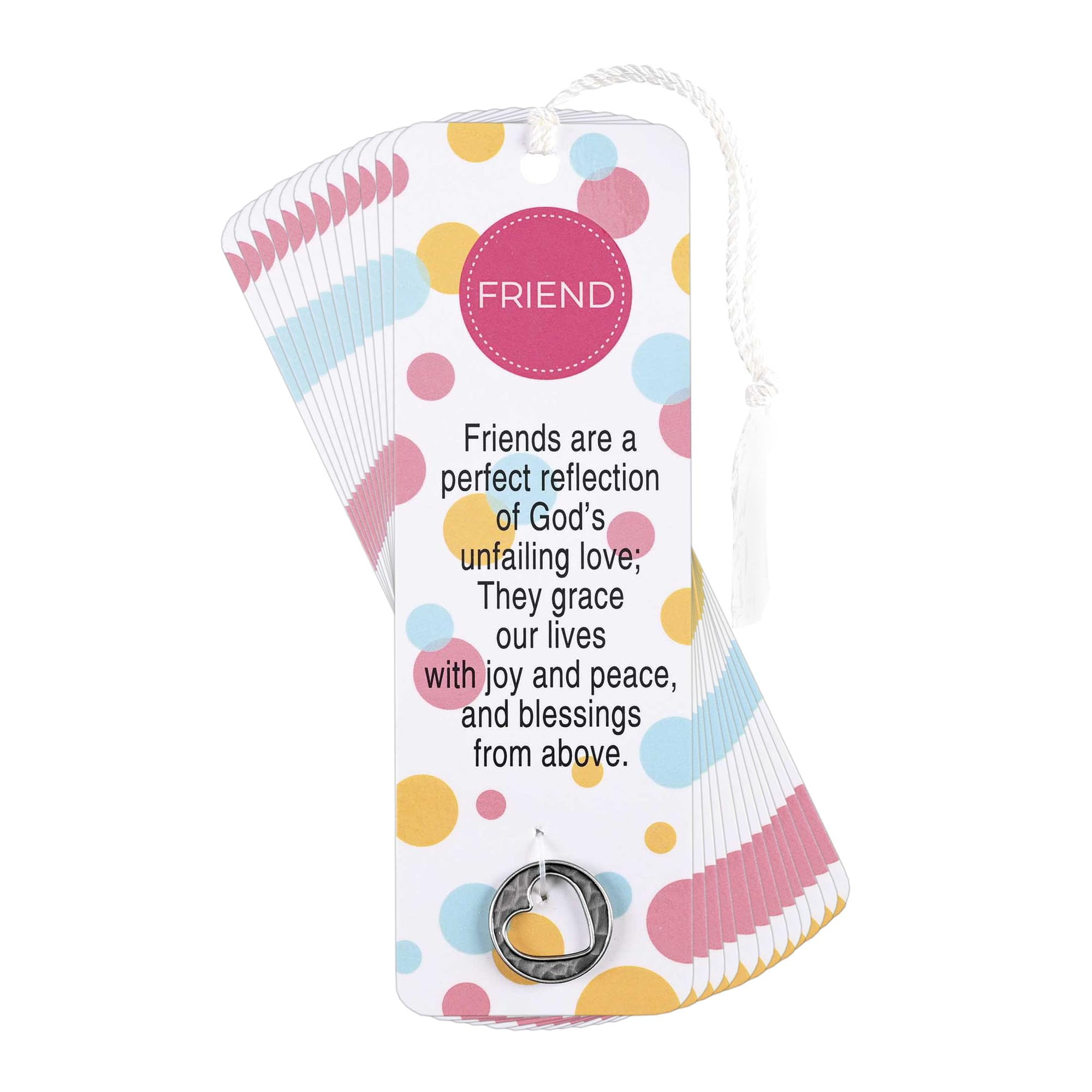 Dicksons Friends Perfect Reflection, Multicolor 6 x 2 Inch Paper Tassel Bookmark with Coin; Pack of 15