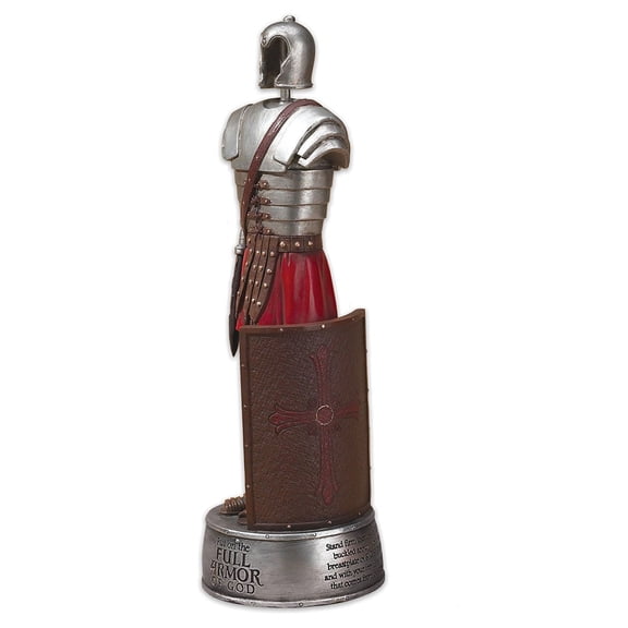 Dicksons Full Armor of God Soldier Ephesians 6 Scripture Silver Tone 9.5 Inch Resin Stone Tabletop Figurine