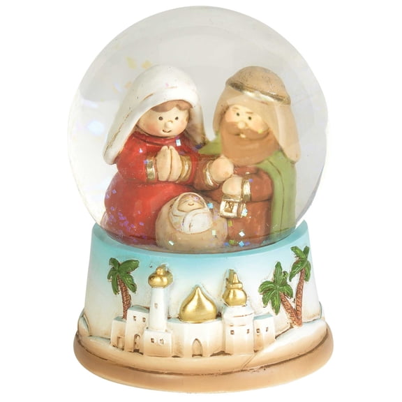 Dicksons Glittered Holy Family 3.5 inch Resin Table Top Snow Globe