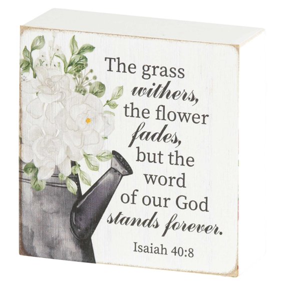 Dicksons Grass Withers Flower Fades Word OF God Stands 3 x 3 MDF Wall Tabletop Sign Plaque