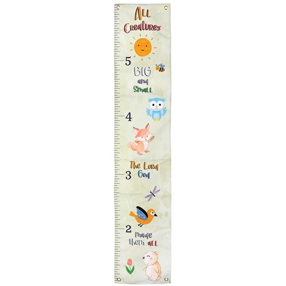 Dicksons Growth Chart Wall Hanging  Polyester Height Measurement Chart, Easy-to-Hang Keepsake Growth Tracker, 58 x 12 in