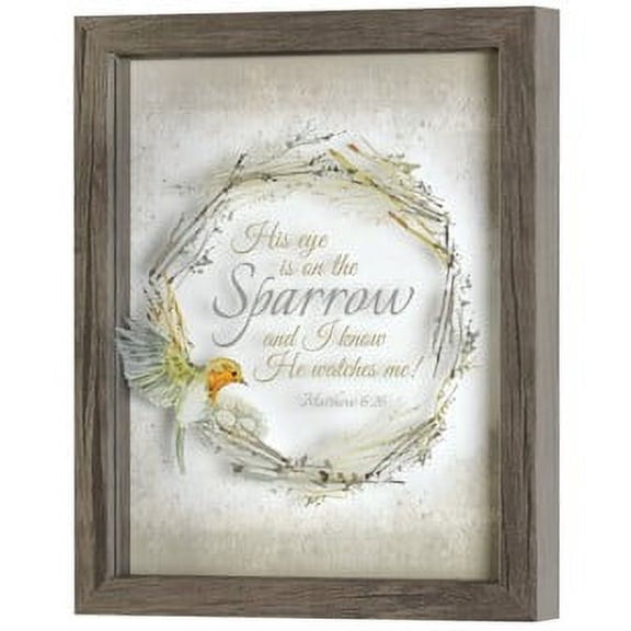 Dicksons His Eye On Sparrow Wreath 9 x 11 MDF Decorative Wall Plaque