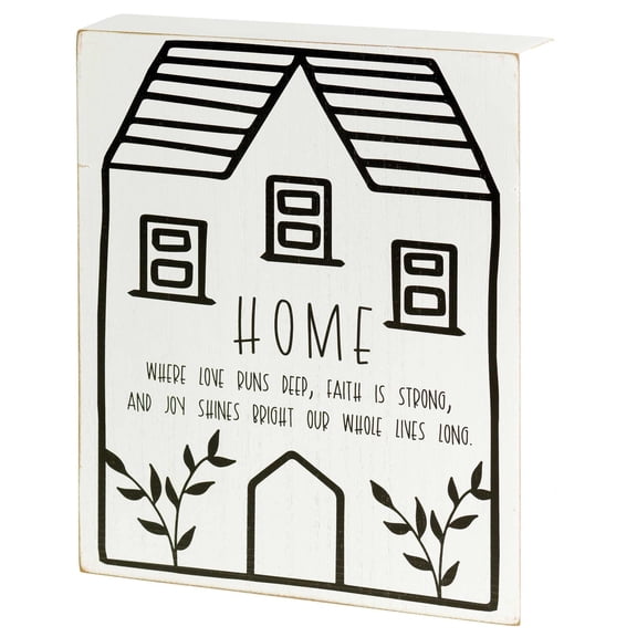 Dicksons Home Love Runs Deep Distressed White 8 x 10 MDF Wall Tabletop Sign Plaque
