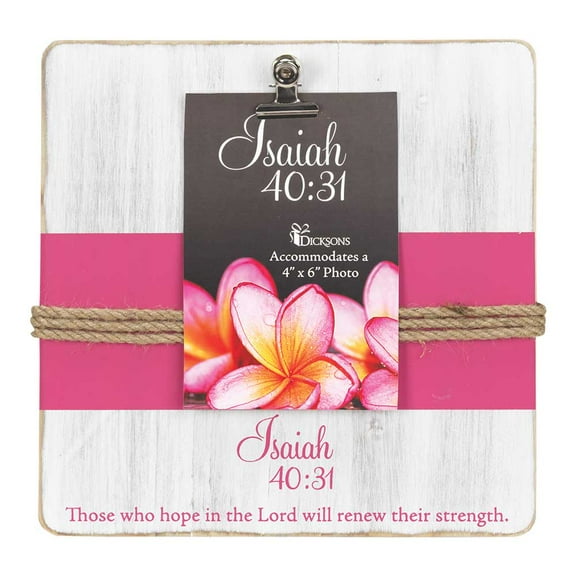 Dicksons Hope in Lord Pink 9.5 x 9.5 Wood Table Top Clip Board Photo Holder